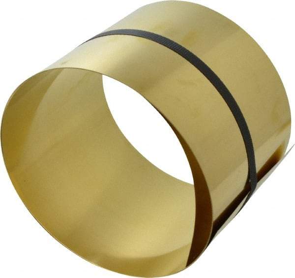 Made in USA - 100 Inch Long x 6 Inch Wide x 0.012 Inch Thick, Roll Shim Stock - Brass - Exact Industrial Supply