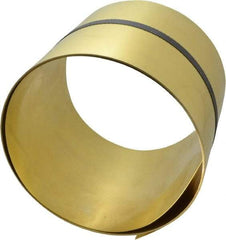 Made in USA - 100 Inch Long x 6 Inch Wide x 0.02 Inch Thick, Roll Shim Stock - Brass - Exact Industrial Supply