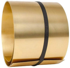 Made in USA - 100 Inch Long x 6 Inch Wide x 0.025 Inch Thick, Roll Shim Stock - Brass - Exact Industrial Supply