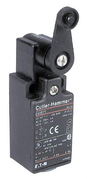 Eaton Cutler-Hammer - SPDT, NC/NO, 500 Volt, Screw Terminal, Rod Lever Actuator, General Purpose Limit Switch - 4, 13, 4X, 6P NEMA Rating, IP65 IPR Rating, Screw Mount - Exact Industrial Supply