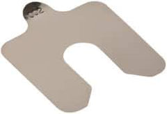 Made in USA - 20 Piece, 2 Inch Long x 2 Inch Wide x 0.002 Inch Thick, Slotted Shim Stock - Stainless Steel, 5/8 Inch Wide Slot - Exact Industrial Supply