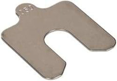 Made in USA - 5 Piece, 2 Inch Long x 2 Inch Wide x 0.05 Inch Thick, Slotted Shim Stock - Stainless Steel, 5/8 Inch Wide Slot - Exact Industrial Supply