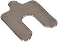 Made in USA - 5 Piece, 2 Inch Long x 2 Inch Wide x 0.075 Inch Thick, Slotted Shim Stock - Stainless Steel, 5/8 Inch Wide Slot - Exact Industrial Supply