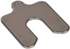 Made in USA - 5 Piece, 2 Inch Long x 2 Inch Wide x 0.1 Inch Thick, Slotted Shim Stock - Stainless Steel, 5/8 Inch Wide Slot - Exact Industrial Supply