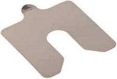 Made in USA - 20 Piece, 3 Inch Long x 3 Inch Wide x 0.003 Inch Thick, Slotted Shim Stock - Stainless Steel, 3/4 Inch Wide Slot - Exact Industrial Supply