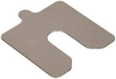 Made in USA - 5 Piece, 3 Inch Long x 3 Inch Wide x 0.05 Inch Thick, Slotted Shim Stock - Stainless Steel, 3/4 Inch Wide Slot - Exact Industrial Supply