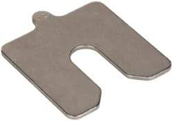 Made in USA - 5 Piece, 3 Inch Long x 3 Inch Wide x 0.125 Inch Thick, Slotted Shim Stock - Stainless Steel, 3/4 Inch Wide Slot - Exact Industrial Supply