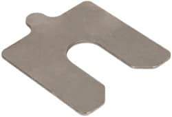 Made in USA - 5 Piece, 4 Inch Long x 4 Inch Wide x 0.125 Inch Thick, Slotted Shim Stock - Stainless Steel, 1-1/4 Inch Wide Slot - Exact Industrial Supply