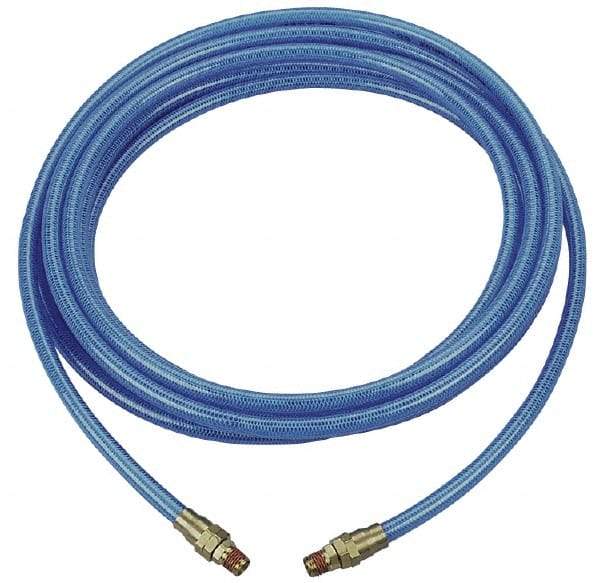 Coilhose Pneumatics - 5/16" ID 25' Long Multipurpose Air Hose - MNPT x MNPT Ends, 200 Working psi, -40 to 165°F, 1/4" Fitting, Transparent Blue - Exact Industrial Supply