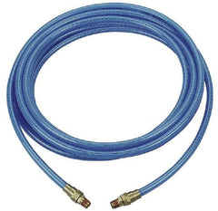 Coilhose Pneumatics - 3/8" ID 50' Long Multipurpose Air Hose - MNPT x MNPT Ends, 200 Working psi, -40 to 165°F, 1/4" Fitting, Transparent Blue - Exact Industrial Supply