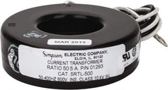 Simpson Electric - 2 VA Burden, 50 Amp AC Input, 5 Amp AC Output, 50 to 400 Hz, Panel Meter Donut Current Transformer - Screw Terminal, For Use with AC Ammeter - Exact Industrial Supply