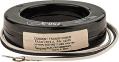 Simpson Electric - 2 VA Burden, 750 Amp AC Input, 5 Amp AC Output, 50 to 400 Hz, Panel Meter Donut Current Transformer - Screw Terminal, For Use with AC Ammeter - Exact Industrial Supply