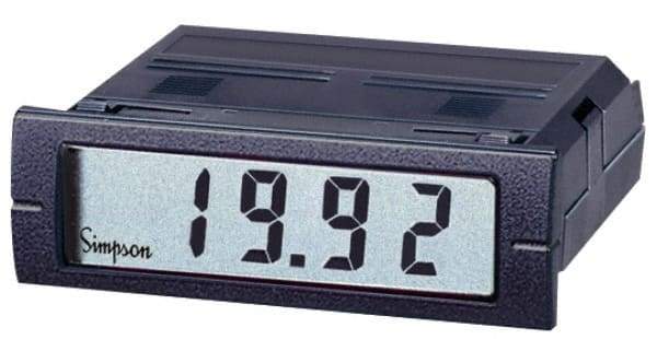 Simpson Electric - 3-1/2 Digits, Digital LCD, AC Ammeter, Panel Meter - 4-440 Hz, 250 VAC, Red - Exact Industrial Supply