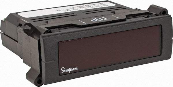 Simpson Electric - 3-1/2 Digits, Digital LCD, AC Ammeter, Panel Meter - 4-440 Hz, 250 VAC, Red - Exact Industrial Supply