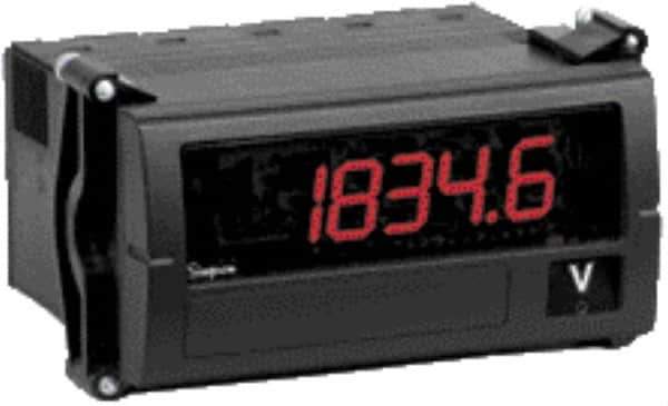 Simpson Electric - 4-1/2 Digits, Digital LED, Temperature Meter, Panel Meter - 50/60 Hz, 120 VAC, Red - Exact Industrial Supply