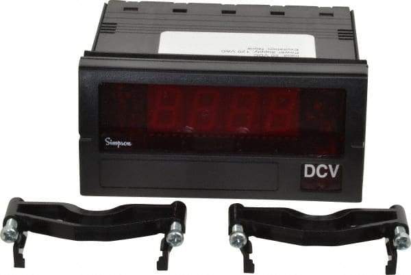 Simpson Electric - 3-1/2 Digits, Digital LED, DC Voltmeter, Panel Meter - 50/60 Hz, 10 Megohms, 120 VAC, 20 VDC, Red - Exact Industrial Supply