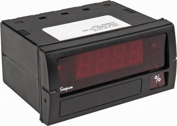Simpson Electric - 3-1/2 Digits, Digital LED, DC Milliamp, Panel Meter - 50/60 Hz, 10 Ohms, 120 VAC, Red - Exact Industrial Supply