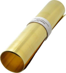 Made in USA - 10 Ft. Long x 12 Inch Wide x 0.003 Inch Thick, Roll Shim Stock - Brass - Exact Industrial Supply