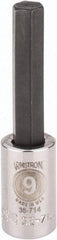 Armstrong - 3/8" Drive, 9mm Hex Bit Socket - 2-1/4" OAL, 1-9/16" Bit Length - Exact Industrial Supply