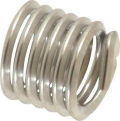 Heli-Coil - #12-24 UNC, 0.324" OAL, Free Running Helical Insert - 6 Free Coils, Tanged, 304 Stainless Steel, Bright Finish, 1-1/2D Insert Length - Exact Industrial Supply