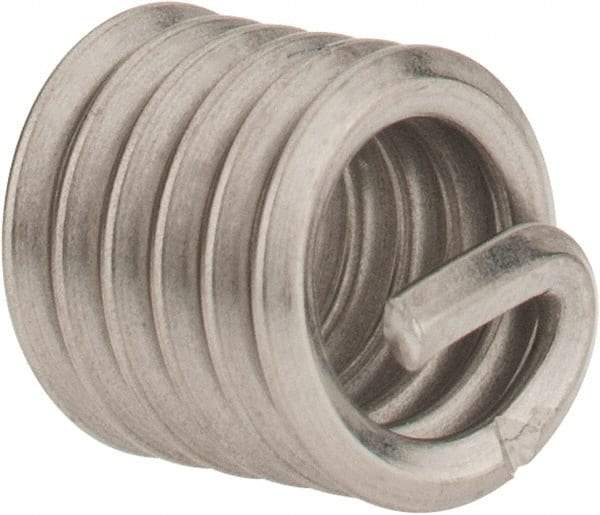 Heli-Coil - 1/4-20 UNC, 3/8" OAL, Free Running Helical Insert - 5-3/4 Free Coils, Tanged, 304 Stainless Steel, Bright Finish, 1-1/2D Insert Length - Exact Industrial Supply