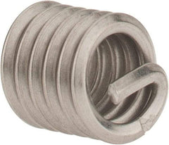 Heli-Coil - 1/4-20 UNC, 3/8" OAL, Free Running Helical Insert - 5-3/4 Free Coils, Tanged, 304 Stainless Steel, Bright Finish, 1-1/2D Insert Length - Exact Industrial Supply