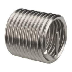 Heli-Coil - 7/16-20 UNF, 0.656" OAL, Free Running Helical Insert - 10-5/8 Free Coils, Tanged, 304 Stainless Steel, Bright Finish, 1-1/2D Insert Length - Exact Industrial Supply