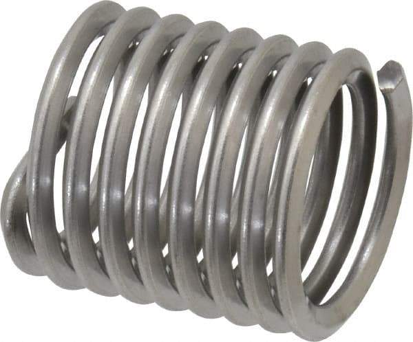 Heli-Coil - 5/8-11 UNC, 0.938" OAL, Free Running Helical Insert - 8-1/2 Free Coils, Tanged, 304 Stainless Steel, Bright Finish, 1-1/2D Insert Length - Exact Industrial Supply