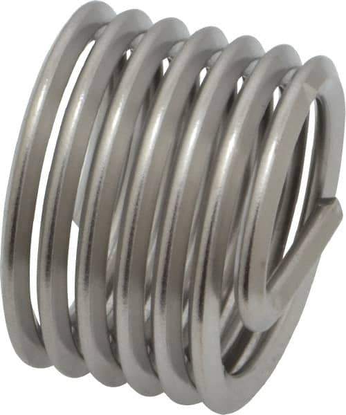 Heli-Coil - 1-8 UNC, 1" OAL, Free Running Helical Insert - 6-3/8 Free Coils, Tanged, 304 Stainless Steel, Bright Finish, 1D Insert Length - Exact Industrial Supply