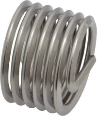 Heli-Coil - 1-8 UNC, 1" OAL, Free Running Helical Insert - 6-3/8 Free Coils, Tanged, 304 Stainless Steel, Bright Finish, 1D Insert Length - Exact Industrial Supply