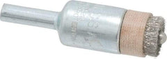 Anderson - 1/2" Brush Diam, Crimped, End Brush - 1/4" Diam Shank, 5/32" Pilot Diam, 20,000 Max RPM - Exact Industrial Supply
