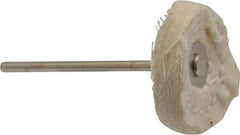 Made in USA - 1" Diam x 1/4" Thick, Mounted Polishing Wheel - Fine Grade, 3/32" Shank Diam - Exact Industrial Supply