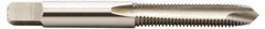 Hertel - #10-32 UNF, 2 Flute, Bright Finish, High Speed Steel Spiral Point Tap - Plug Chamfer, Right Hand Thread, 2-3/8" OAL, 7/8" Thread Length, 0.194" Shank Diam - Exact Industrial Supply