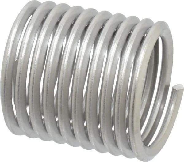 Heli-Coil - 1-1/8 - 7 UNC, 1.688" OAL, Free Running Helical Insert - 9-7/8 Free Coils, Tanged, Stainless Steel, Bright Finish, 1-1/2D Insert Length - Exact Industrial Supply