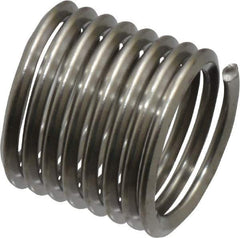 Heli-Coil - 1/4-28 UNF, 3/8" OAL, Free Running Helical Insert - 8-1/4 Free Coils, Tanged, Stainless Steel, Bright Finish, 1-1/2D Insert Length - Exact Industrial Supply