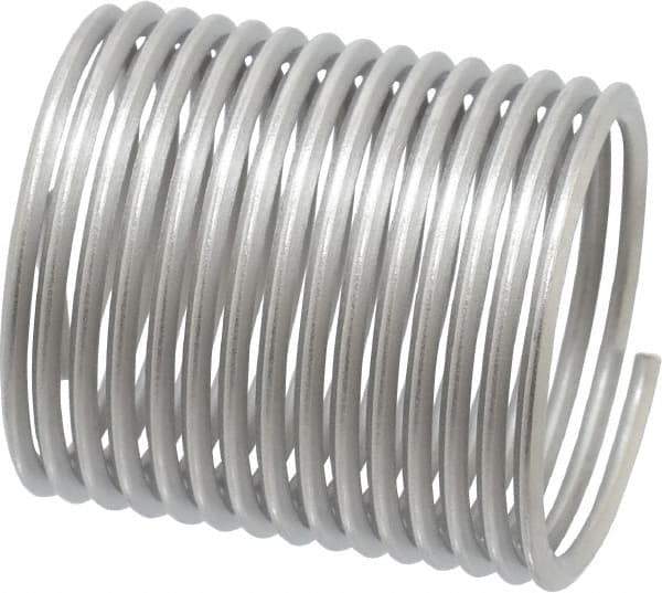 Heli-Coil - 1-12 UNF, 1-1/2" OAL, Free Running Helical Insert - 15 Free Coils, Tanged, Stainless Steel, Bright Finish, 1-1/2D Insert Length - Exact Industrial Supply