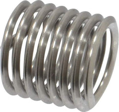 Heli-Coil - M8x1.25 Metric Coarse, 12mm OAL, Free Running Helical Insert - 7-3/8 Free Coils, Tanged, Stainless Steel, Bright Finish, 1-1/2D Insert Length - Exact Industrial Supply