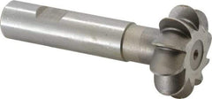 Whitney Tool Co. - 5/16" Radius, 11/16" Circle Diam, 1-3/4" Cutter Diam, Shank Connection, Convex Radius Cutter - 3/4" Shank Diam, 4" OAL, High Speed Steel, Uncoated, Profile Ground, 10 Teeth, Weldon Flat - Exact Industrial Supply