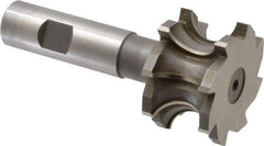 Whitney Tool Co. - 3/8" Radius, 3/4" Circle Diam, 1-7/8" Cutter Diam, 1-1/4" Cutting Width, Shank Connection, Concave Radius Cutter - 3/4" Shank Diam, 4" OAL, High Speed Steel, Uncoated, Profile Ground, 8 Teeth, Weldon Flat - Exact Industrial Supply