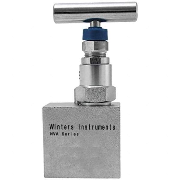 Value Collection - 1/4" Pipe, Angled Hard Seat Needle Valve - FNPT x FNPT Ends, Grade 316 Stainless Steel Valve, 10,000 Max psi - Exact Industrial Supply