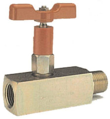 Value Collection - 1/2" Pipe, Inline Soft Seat Needle Valve - FNPT x FNPT Ends, Alloy Valve, 6,000 Max psi - Exact Industrial Supply