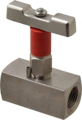 Value Collection - 1/2" Pipe, Inline Soft Seat Needle Valve - FNPT x FNPT Ends, Grade 316 Stainless Steel Valve, 6,000 Max psi - Exact Industrial Supply