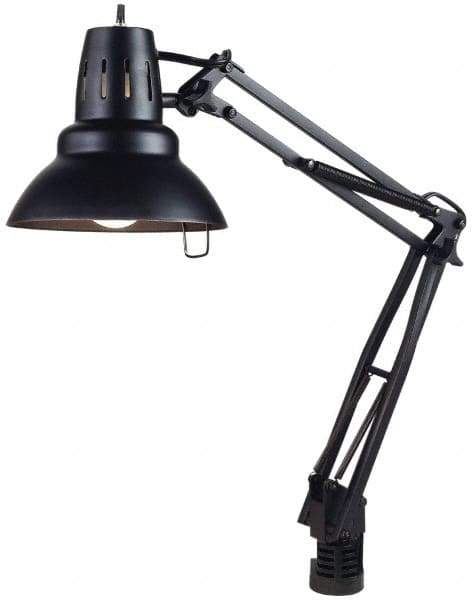 Electrix - 30 Inch, Spring Suspension, Clamp on, Incandescent, Black, Desk Light - 100 Watt, Nonmagnifying - Exact Industrial Supply