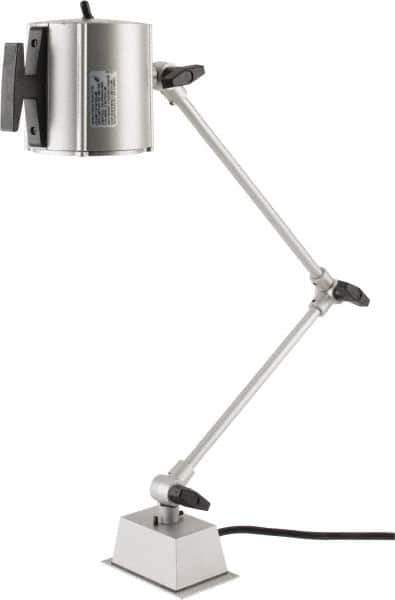 Electrix - 32 Inch, Swing Arm, Direct Mounted, Halogen, Gray, Desk Task Light - 55 Watt, 12 Volt, Nonmagnifying - Exact Industrial Supply