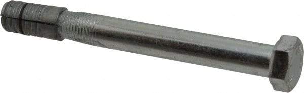 Made in USA - 1/2" Diam, 1/2" Drill, 4" OAL, 1" Min Embedment Taper Bolt Concrete Anchor - Grade 5 Steel, Zinc-Plated Finish, Hex Head, Hex Drive - Exact Industrial Supply