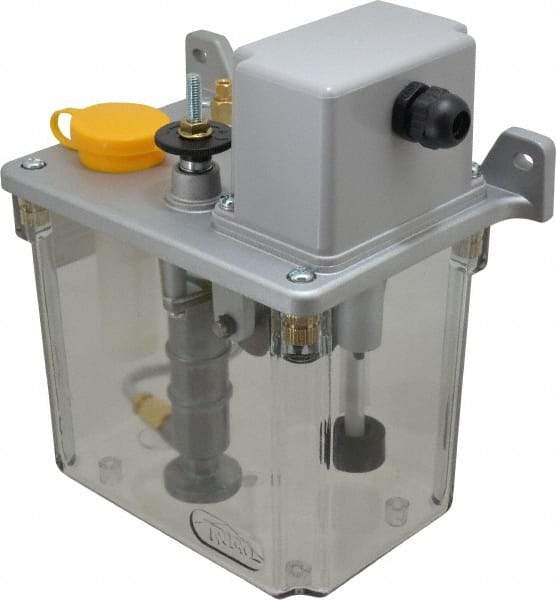 Trico - 2 L Reservoir Capacity, 3 - 6 cm Output per Cycle, 36-72 cm Output per Hour, Electric Central Lubrication System - 5 Min Interval Between Cycles, 130mm Wide x 225mm High, 110 Volts, Oil, 5/16-24 Outlet Thread - Exact Industrial Supply