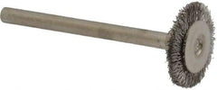 Osborn - 5/8" OD, 1/8" Shank Diam, Crimped Stainless Steel Wheel Brush - 0.005" Filament Diam, 25,000 RPM - Exact Industrial Supply