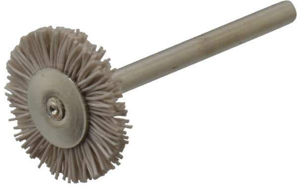 Osborn - 3/4" OD, 1/8" Shank Diam, Nylon Wheel Brush - 3/32" Face Width, 6,000 RPM - Exact Industrial Supply