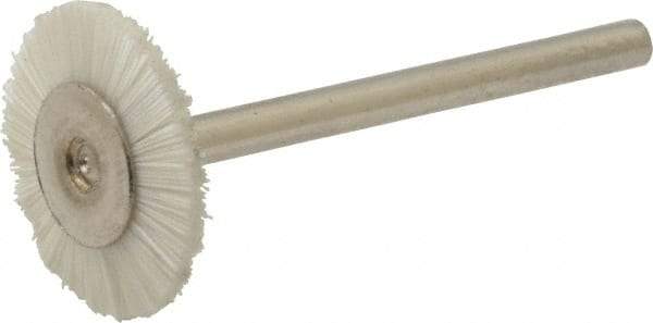 Osborn - 3/4" OD, 1/8" Shank Diam, Nylon Wheel Brush - 3/32" Face Width, 6,000 RPM - Exact Industrial Supply