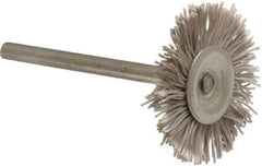Osborn - 1" OD, 1/8" Shank Diam, Nylon Wheel Brush - 3/32" Face Width, 6,000 RPM - Exact Industrial Supply